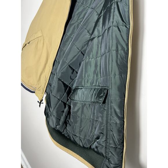 VTG 90s Tommy Hilfiger Reversible Bomber Jacket Tan Green L/XL Puffer Coat Y2K - Picture 16 of 16